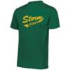 wicking_tee_forest Green short-sleeve t-shirt with yellow text reading 'Storm Westport' on the front