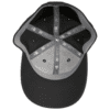 storrington_ballcap_webbing Interior view of a black and gray New Era 39THIRTY fitted baseball cap showing mesh and fabric panels with branded taping