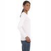 5400L_cover_side Side view of a woman wearing a plain white long-sleeve shirt and blue jeans against a white background