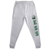just_like_hero_sweatpant_grey Gray sweatpants with a green and white eagle logo above the vertically arranged letters 'ESS' in green on the right leg.