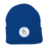 Sportsman SP12 12" 100% acrylic royal blue cuffed beanie featuring the "QMED Fights Cancer" logo, established in 2023, symbolizing support for cancer awareness and fundraising efforts.