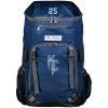 colts_diamond_backpack_navy Russell Athletic navy backpack featuring the number 25 and a stylized KC logo, designed for durability and functionality with multiple compartments for storage. Ideal for sports, school, or outdoor activities.
