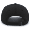 applekings_dad_cap_back Black baseball cap with an adjustable strap, showcasing a clean design and durable fabric, viewed from the back.