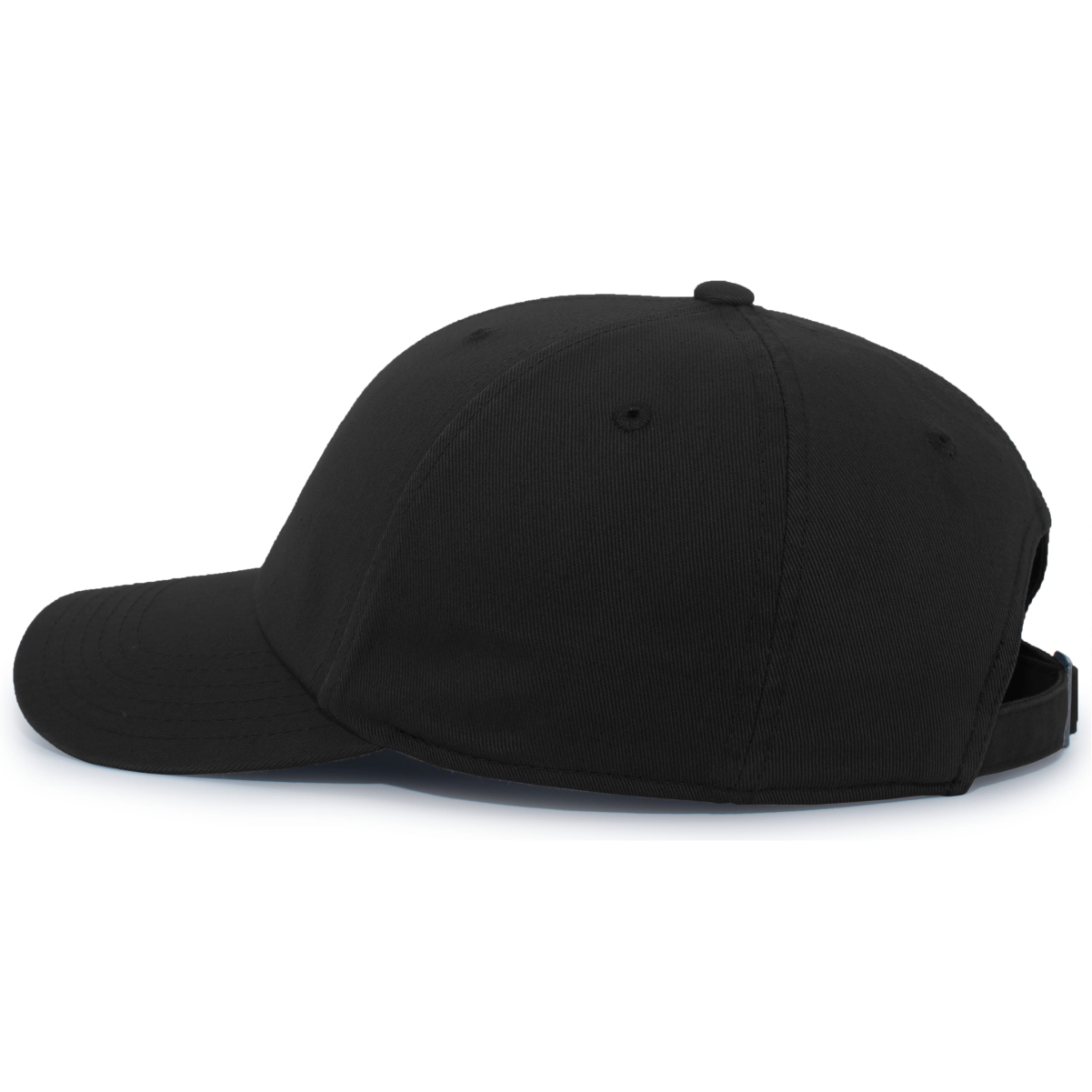 applekings_dad_cap_side Black baseball cap shown from a side profile on a white background