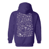 kss_ib_purple_hoodie_back Purple hoodie featuring a whimsical design composed of various doodles and icons on the back, including butterflies, mountains, and playful symbols. Ideal for casual wear and unique fashion statements.
