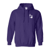 kss_ib_purple_hoodie_front Purple hoodie featuring a simple logo on the left chest, perfect for casual wear or layering in cooler weather. Ideal for men and women looking for comfort and style.
