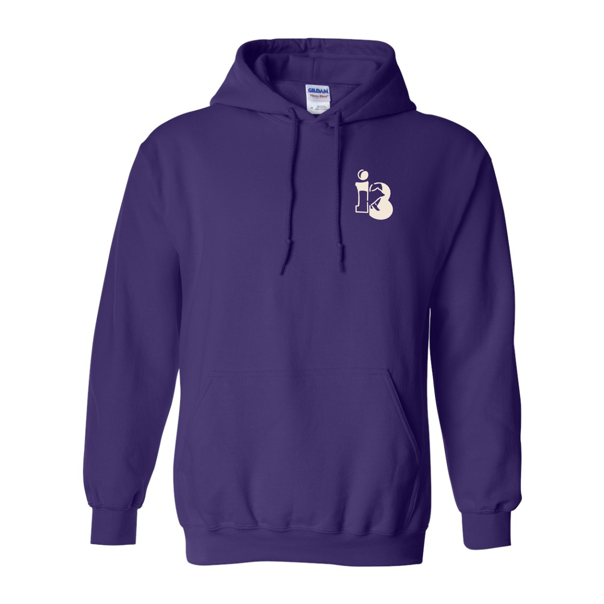 Purple hoodie featuring a simple logo on the left chest, perfect for casual wear or layering in cooler weather. Ideal for men and women looking for comfort and style.