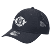 new_era_navy_perforated_cap_front Adjustable navy cap featuring Gore Road Fire Department Station 3 logo, designed with breathable mesh panels for comfort and style. Ideal for fire department supporters and outdoor activities.