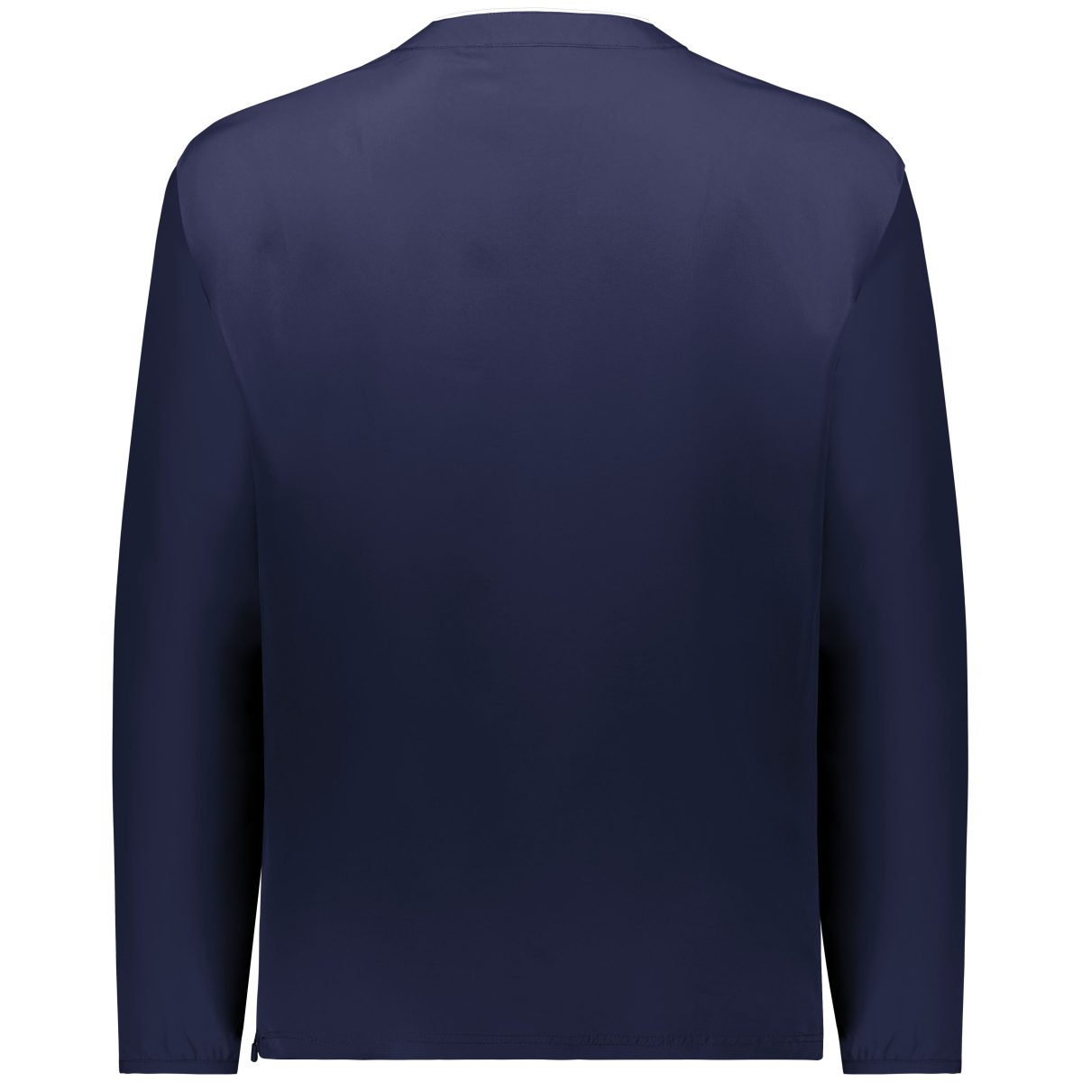 colts_clubhouse_pullover_navy_back Long-sleeve navy blue shirt displayed from the back, featuring a simple and sleek design suitable for casual or athletic wear.