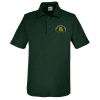 Rideau_Vista_Core_365_mens_Fusion_ChromaSoft_Pique_Polo_forest Dark green polo shirt featuring the logo of the Mountain Vista Public School Jaguars, suitable for school events and casual wear.