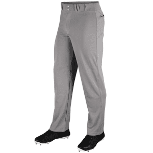 Men's gray baseball pants featuring a comfortable fit, moisture-wicking fabric, and reinforced seams for durability, ideal for on-field performance and training.